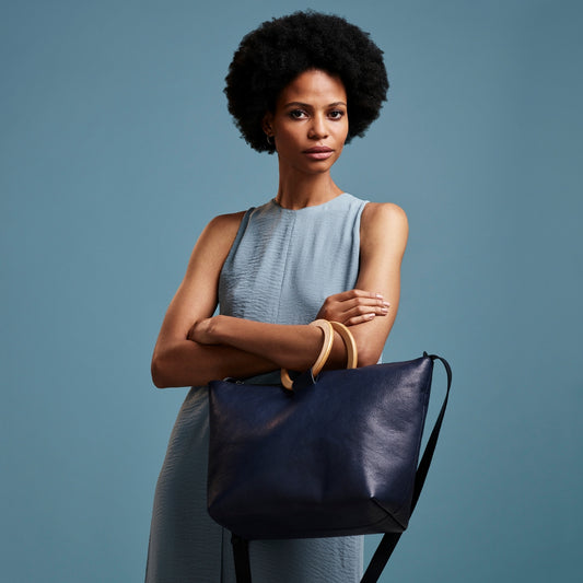 East West Tote Bag Navy Blue