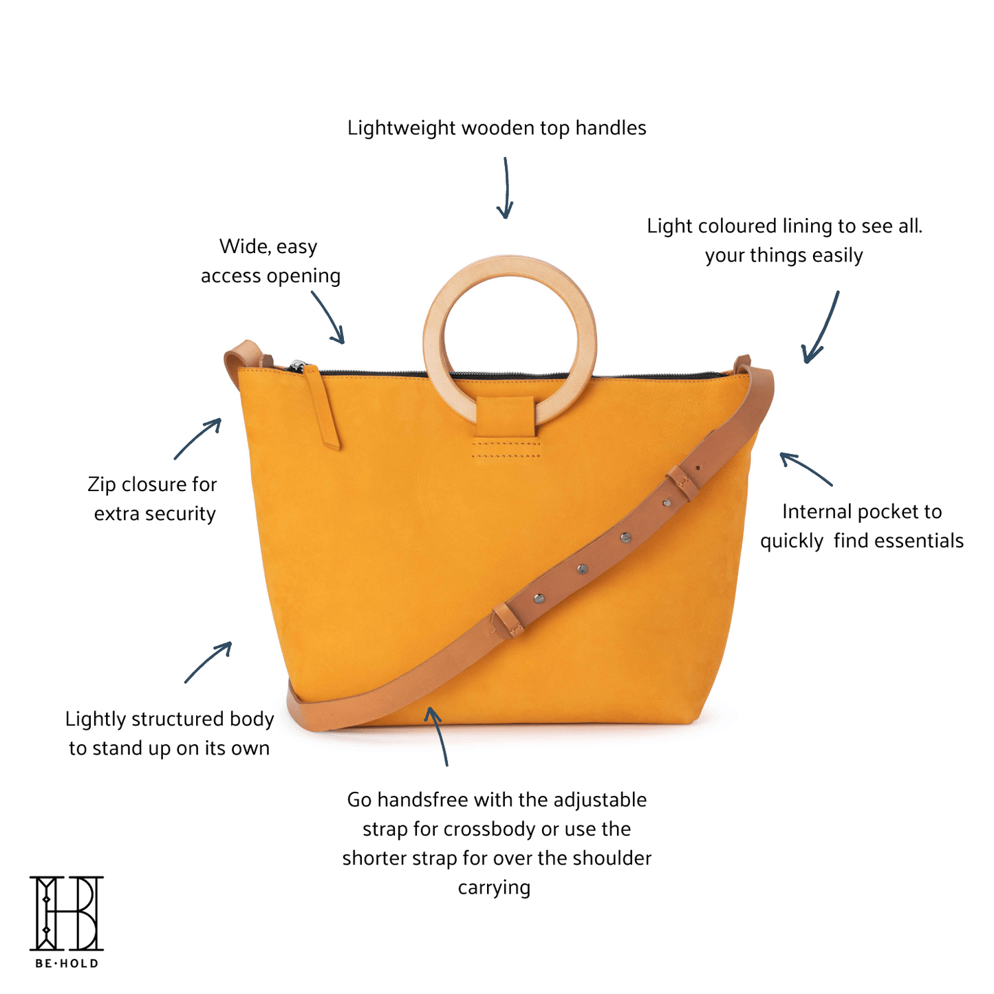 East West Tote Bag Turmeric